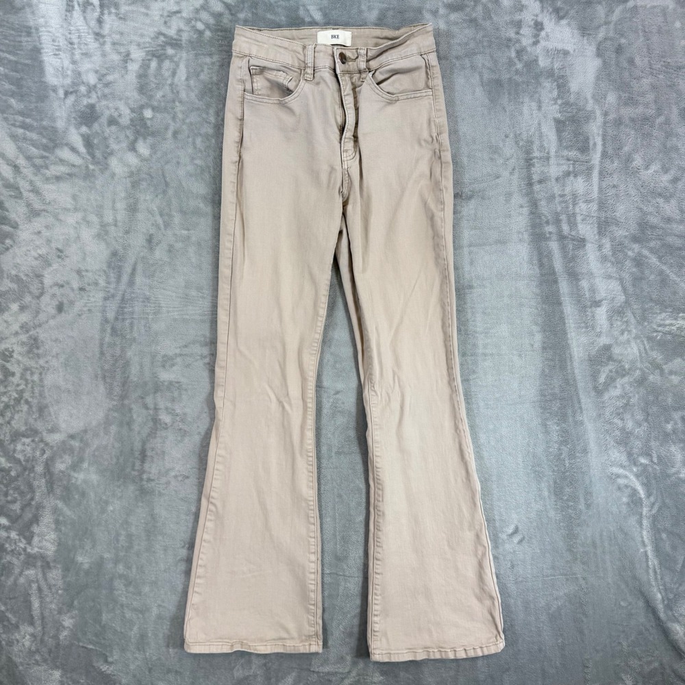 BKE Flare High Rise Jeans Women's Size 28 x 32.5 Tan Khaki Stretch Pants